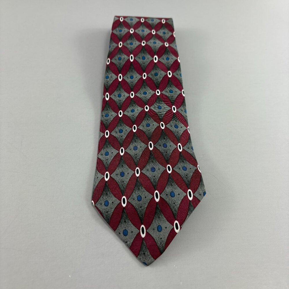 Haggar Red / Grey Geometric Men's Tie 3 3/4" x 60"